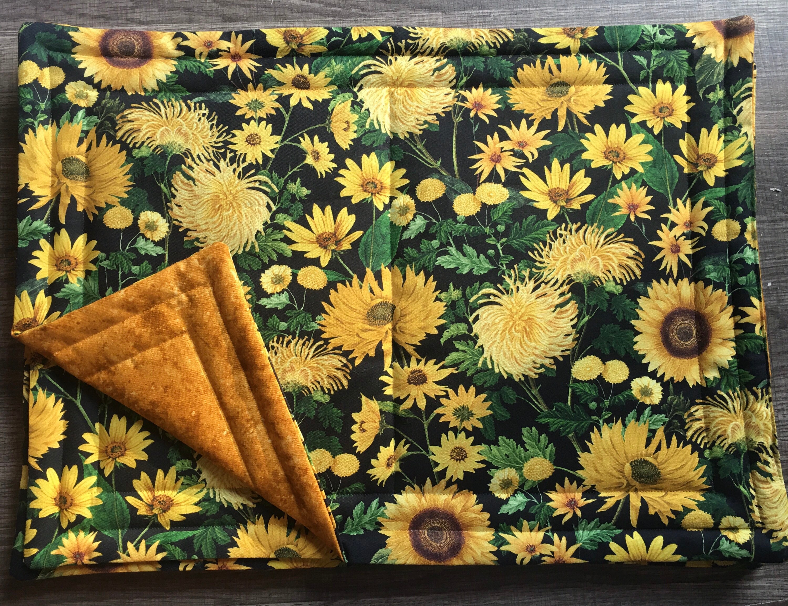 Sunflowers Placemats. Reversible. 100 Cotton. Machine wash Etsy