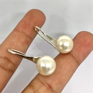 Baroque Pearl Dangle Earrings: 925 Sterling Silver, Handmade