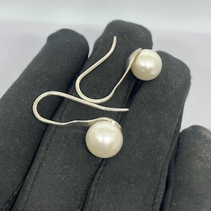 Baroque Pearl Dangle Earrings: 925 Sterling Silver, Handmade