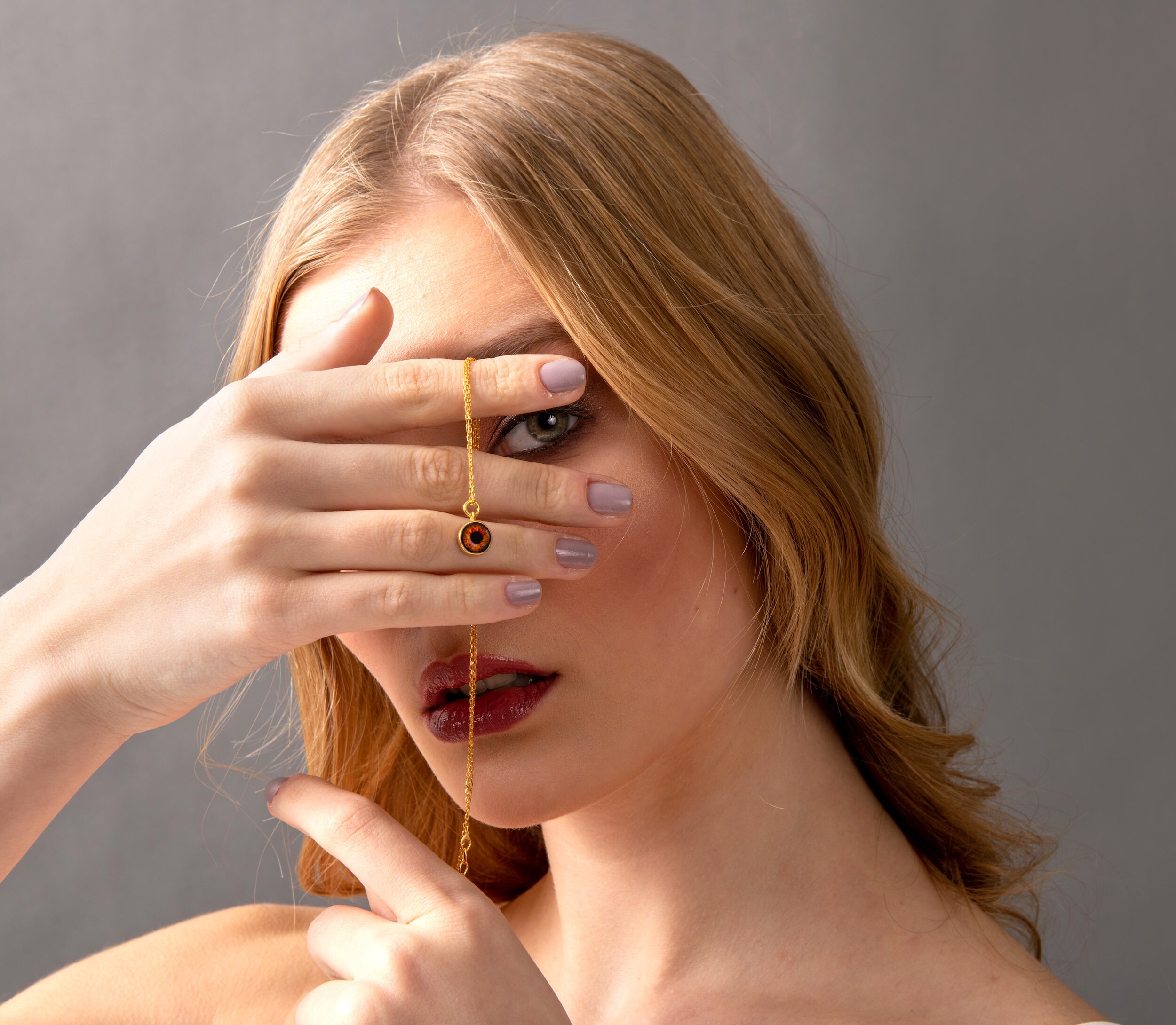 IRIS Necklace REAL EYE Necklace Minimalist Jewelry Etsy