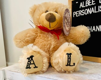 Personalised Initial Bear ~ Anniversary Gift ~ Mother’s Day Bear ~ Birthday Gift ~ Mr&Mrs Gift ~ New Arrival Gift ~Best Friend