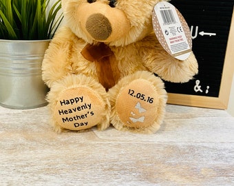 Personalised heavenly Mothers Day Bear ~ Mummy Gift ~ Personalised Mum Bear ~ Mummy Bear ~ Bereavement Bear ~ memorial Mothers Day ~ For Mum