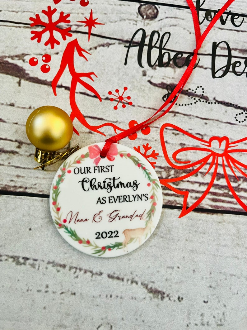 Personalised First Christmas bauble First Family First Christmas gift First Christmas Bauble Xmas decoration Babys First Xmas image 4