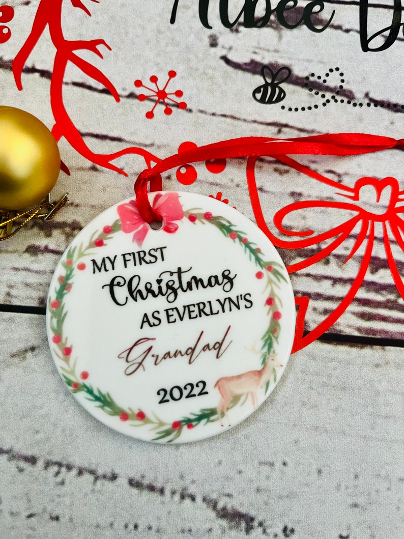 Personalised First Christmas bauble First Family First Christmas gift First Christmas Bauble Xmas decoration Babys First Xmas image 1