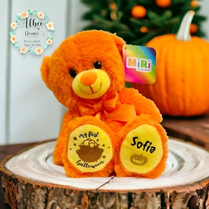 Personalised First Halloween Bear, Halloween Gift for baby, My first Halloween gift, New Baby Gift, Autumn Baby, Halloween gift for children