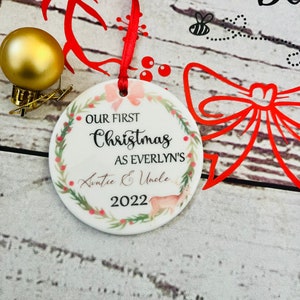 Personalised First Christmas bauble First Family First Christmas gift First Christmas Bauble Xmas decoration Babys First Xmas image 5