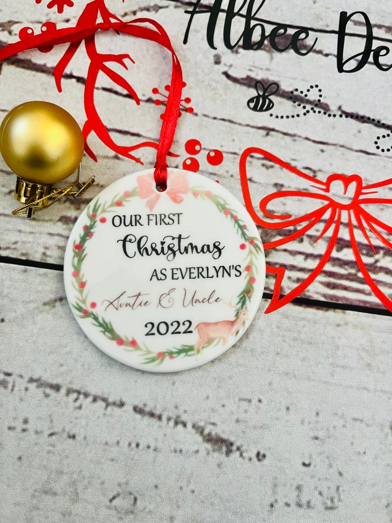 Personalised First Christmas bauble First Family First Christmas gift First Christmas Bauble Xmas decoration Babys First Xmas image 5