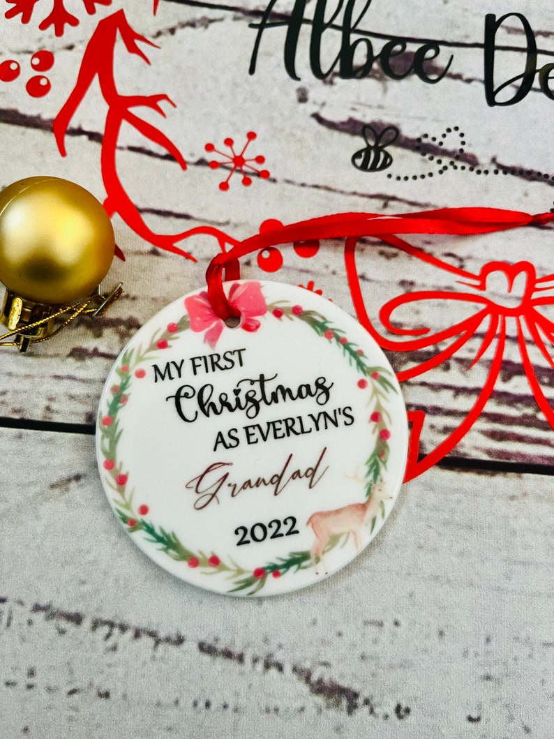 Personalised First Christmas bauble First Family First Christmas gift First Christmas Bauble Xmas decoration Babys First Xmas image 3