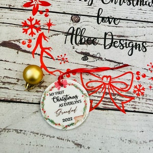 Personalised First Christmas bauble First Family First Christmas gift First Christmas Bauble Xmas decoration Babys First Xmas image 2
