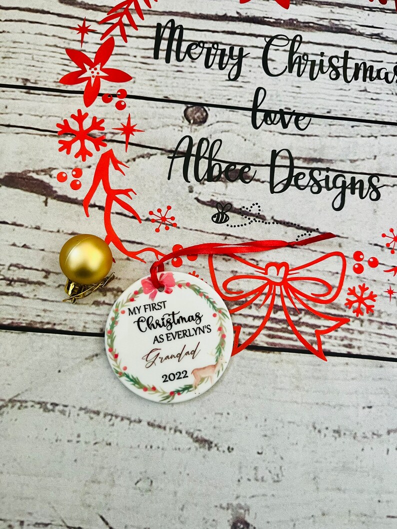 Personalised First Christmas bauble First Family First Christmas gift First Christmas Bauble Xmas decoration Babys First Xmas image 2