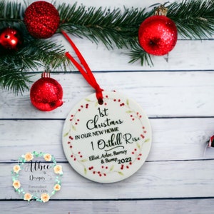 Personalised First Christmas New Home bauble ~ First Family ~ First Christmas gift ~ First Christmas Bauble ~ Xmas decoration ~ New Home