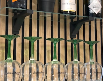 Acoustic Panel Shelf Brackets | No-Drill Installation | Holds Over than 3 bottles of champagne | For IKEA BESTÅ Glass shelf