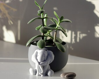 Modern Elephant Planter - 3D Printed Flower Pot - Customizable Animal Plant Pots - Home Decor - Unique Gift - 3 Sizes