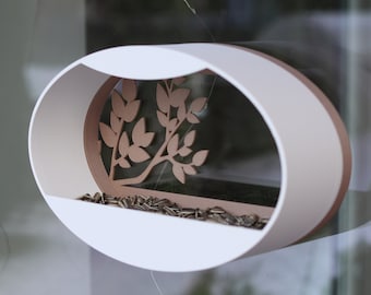 Window Bird Feeder | Oasis Leaf | 3D Printed Bird feeder | Bird House | Gift for Bird Lovers | Garden Window Decoration | Made EU