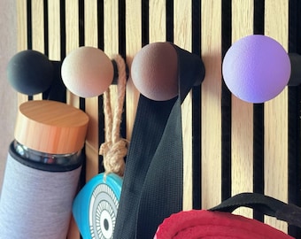 Ball Hooks for Acoustic Panels | No-Drill Wall Mount | Set of 4 or Single Hook – Black, Wood, Coffee, Lavanda