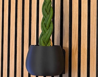Flower Pot for Acoustic Panels with QuickFix Brackets | No Drill | Easy Remove | Holds Up to 4 kg | Modern Black Design