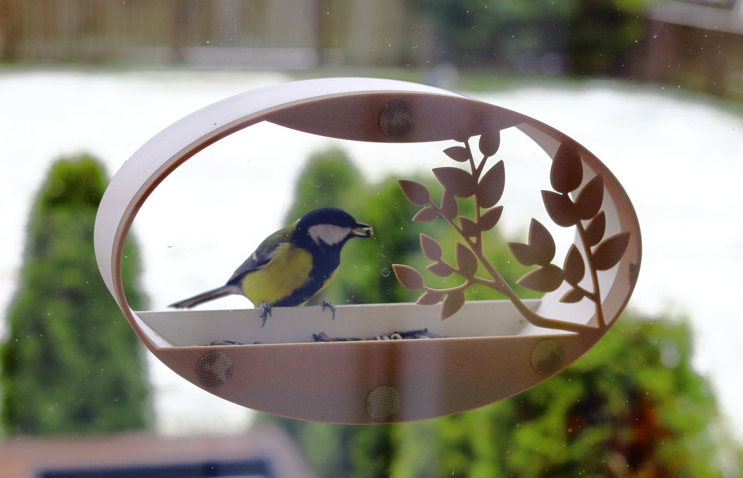 Window Bird Feeder Oasis Leaf 3D Printed Birdhouse Bird Houses Gift for