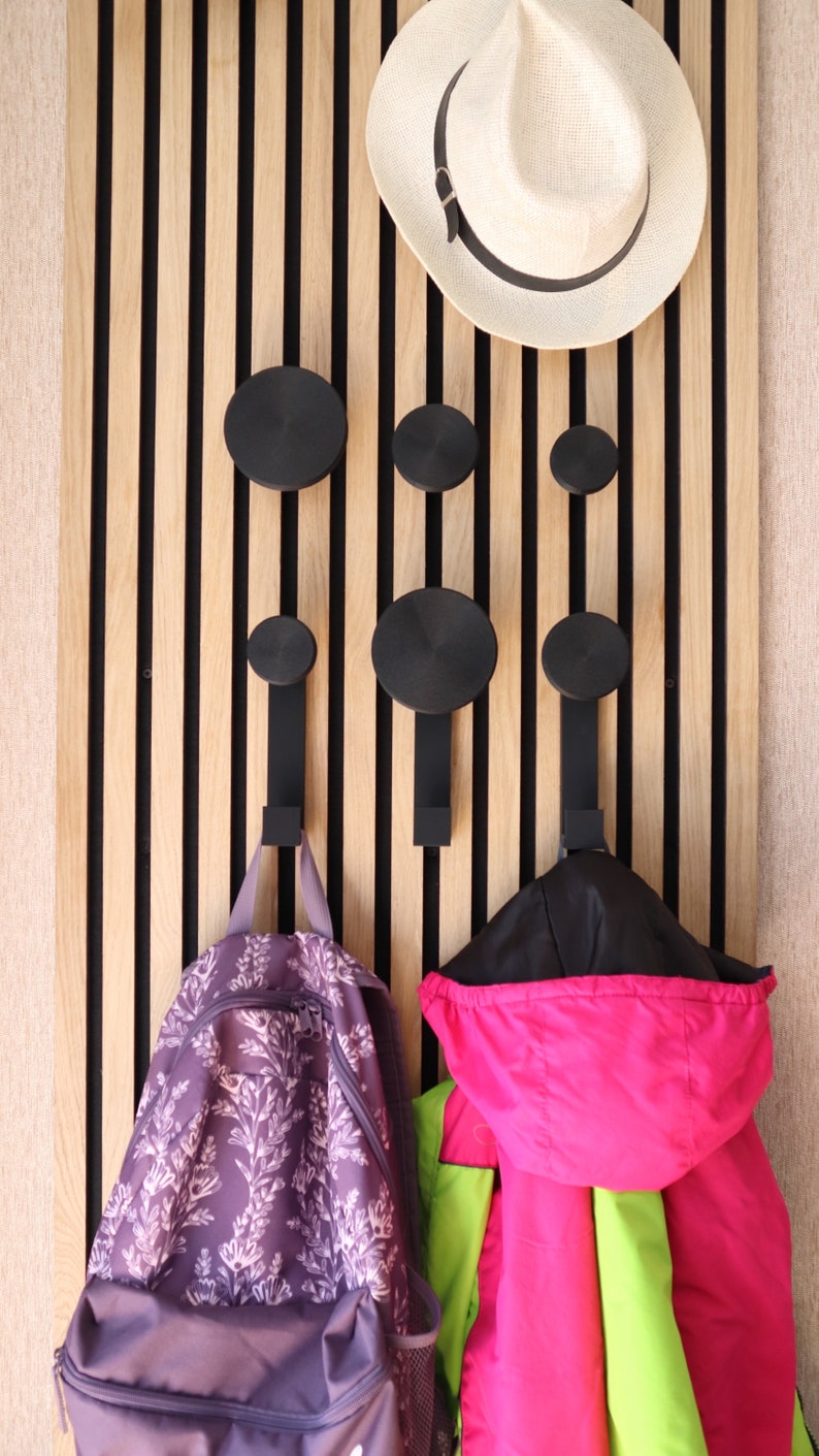 Wall Cladding Coat Rack Super Strong Solid Round Coat Hanger With L-shape Hook for Acoustic ...