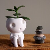 Kodama Planter - Studio Ghibli Inspired Indoor Pot - Princess Mononoke Decor - Mini Planters for Succulents - Baumgeister - Tree Spirit