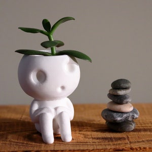 Kodama Pflanztopf - Studio Ghibli Inspirierter Innentopf - Prinzessin Mononoke Dekor - Mini-Pflanzer für Sukkulenten - Baumgeister