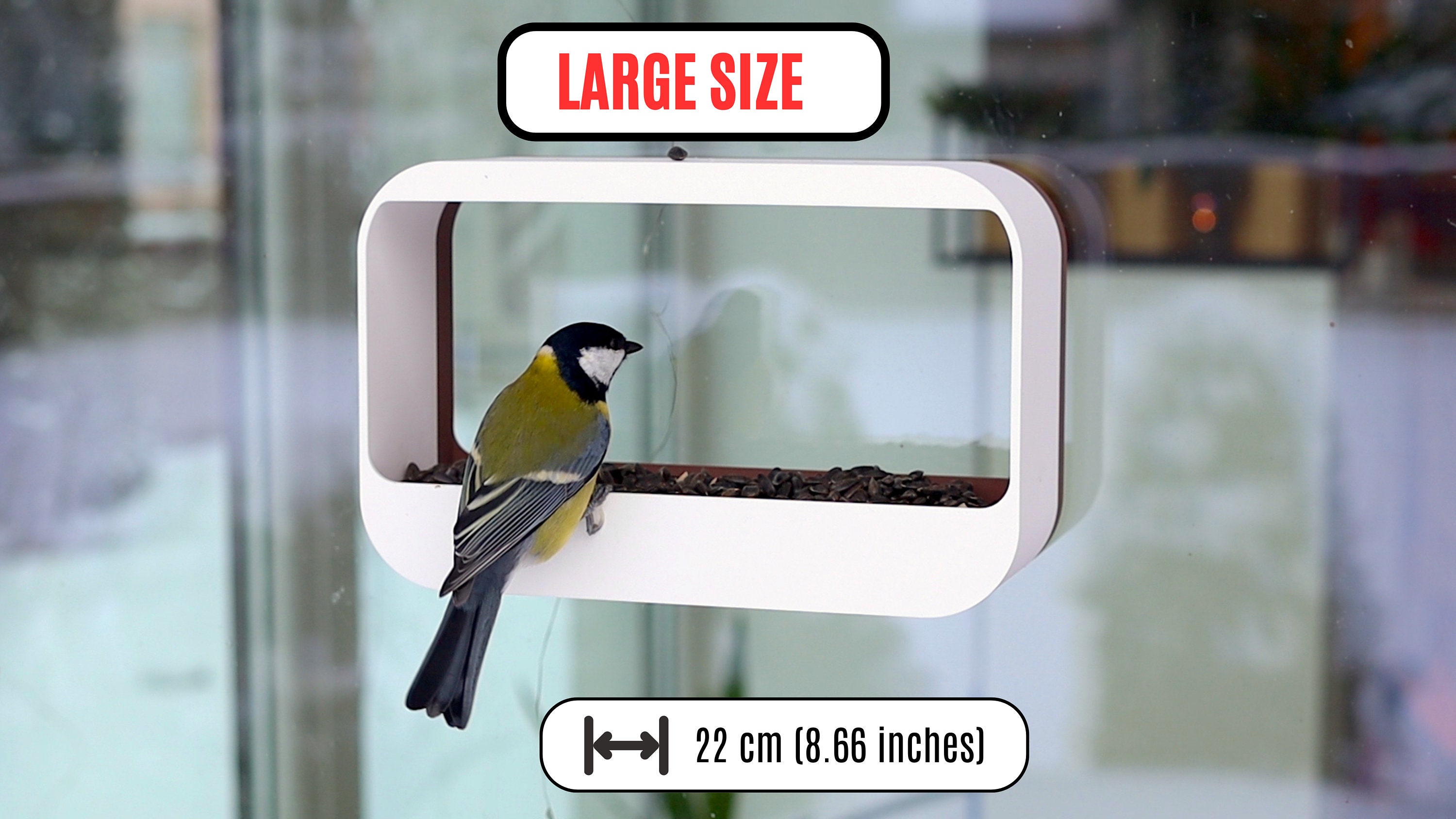 Listing photo: Window Bird Feeder - BIRD DOCK - 3D Printed Birdfeeder - Bird House - Gift for Bird Lovers - Window Decoration - Kids Fun