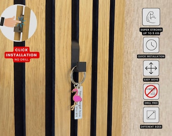 CLICK-IN L-Shape Hook for Acoustic Panels – Super Strong 5 kg | No-Drill | Matte Black | 12–17 mm | Designed by DSDesign