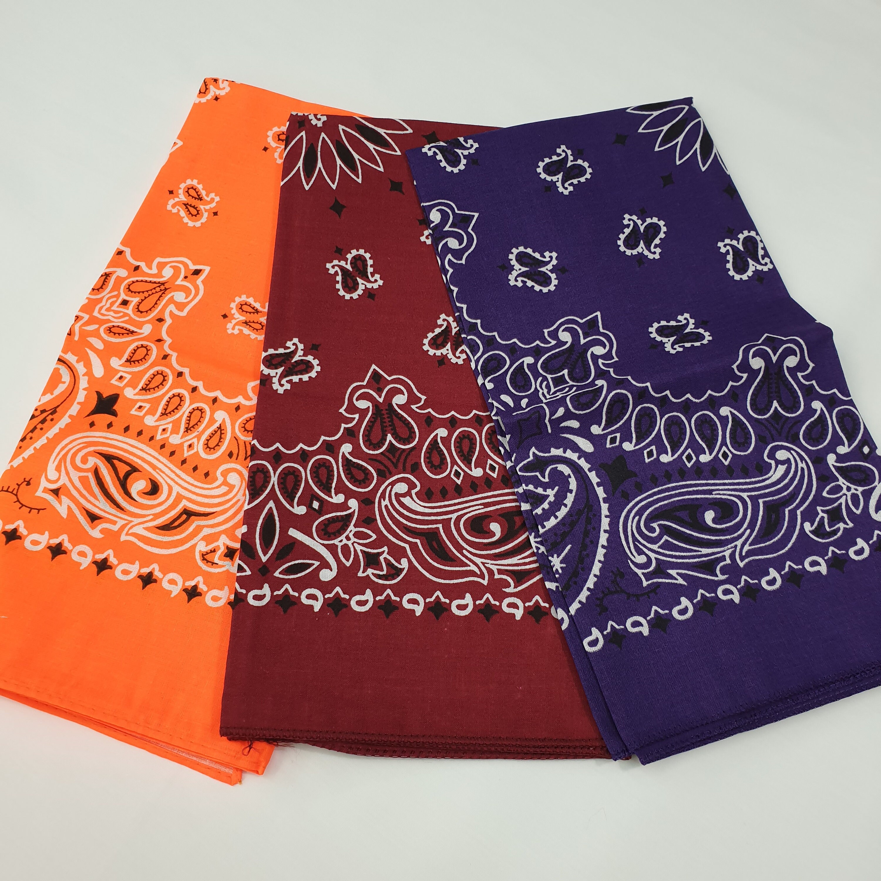 Paisley Bandanas Made in the USA Pack of 3 Purple Etsy