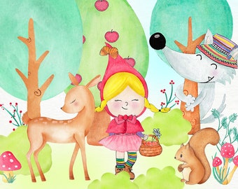 Red Riding Hood Clipart Etsy