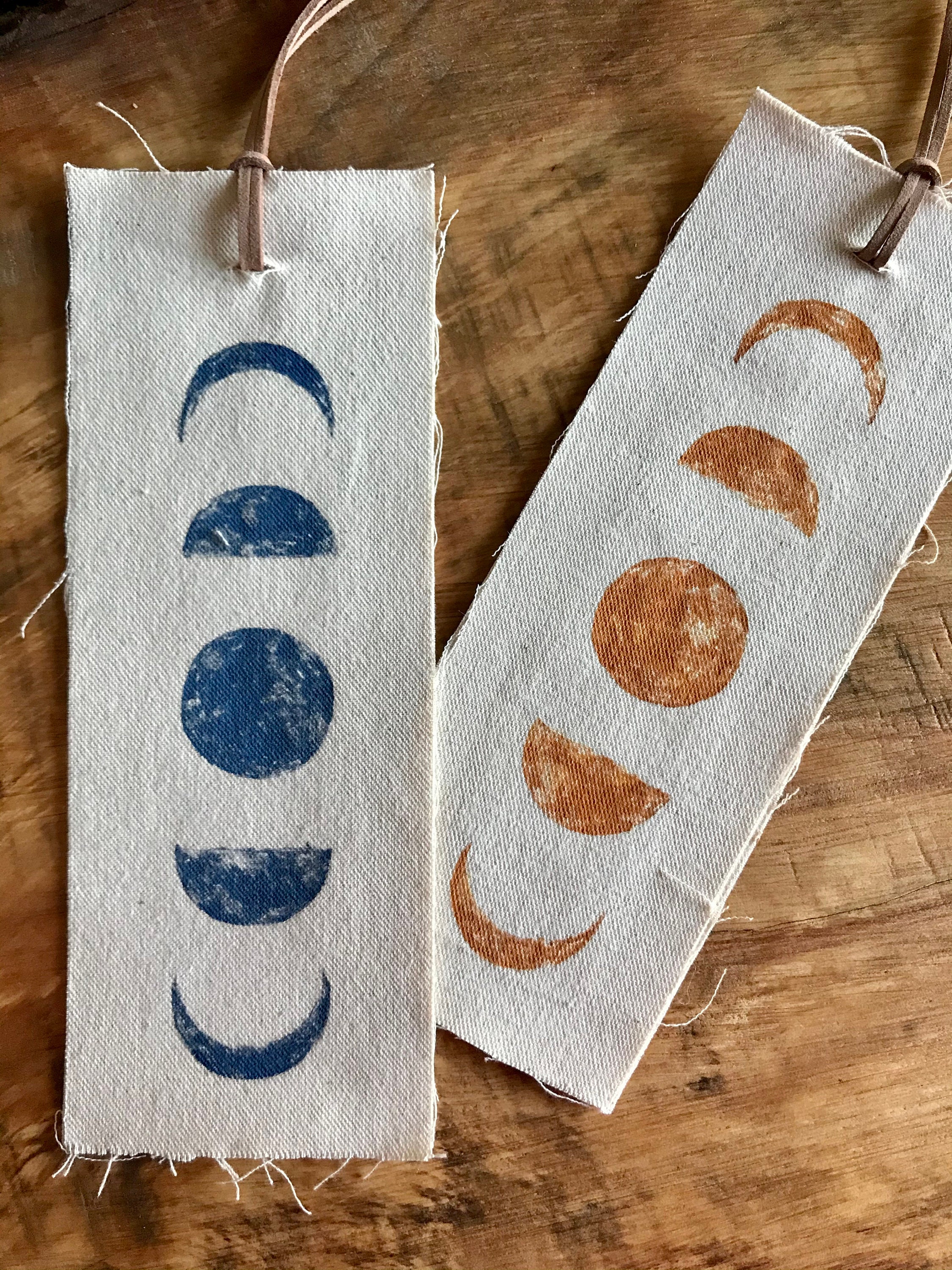 Moon Phases Bookmark Cloth Bookmark Handmade Bookmark Etsy