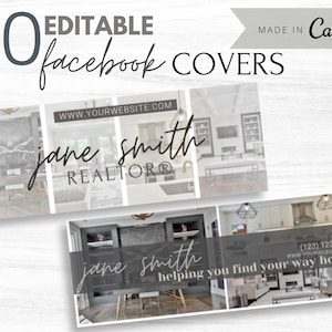 10 Editable Facebook Cover Templates for Realtors | Facebook Banners | Real Estate Marketing | Real Estate Agent Social Media Editable