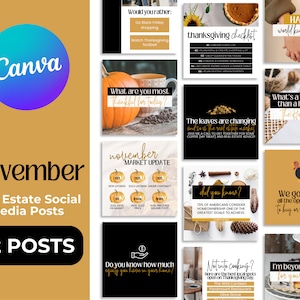 32 novembre Post sui social media immobiliari / Citazioni divertenti sul settore immobiliare autunnale / Marketing immobiliare autunnale, Marketing immobiliare, Ringraziamento