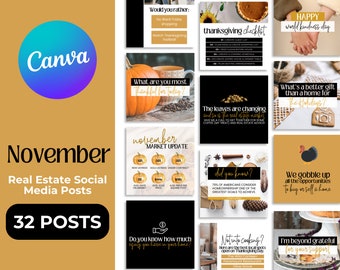 32 November Real Estate Social Media Posts | Funny Fall Real Estate Quotes | Real Estate Fall Marketing, Real Estate Marketing, Thanksgiving