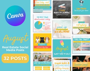 32 August Real Estate Social Media Posts | Funny Summer Real Estate Quotes | Real Estate Summer Marketing | Real Estate Marketing | School