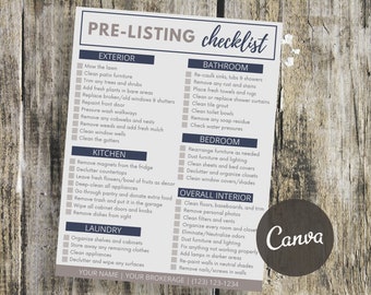 listing presentation kit real estate Pre-Listing Checklist for Home Sellers | Real Estate Home Selling Checklist | Printable Pre-Listing Checklist | Home Seller Checklist