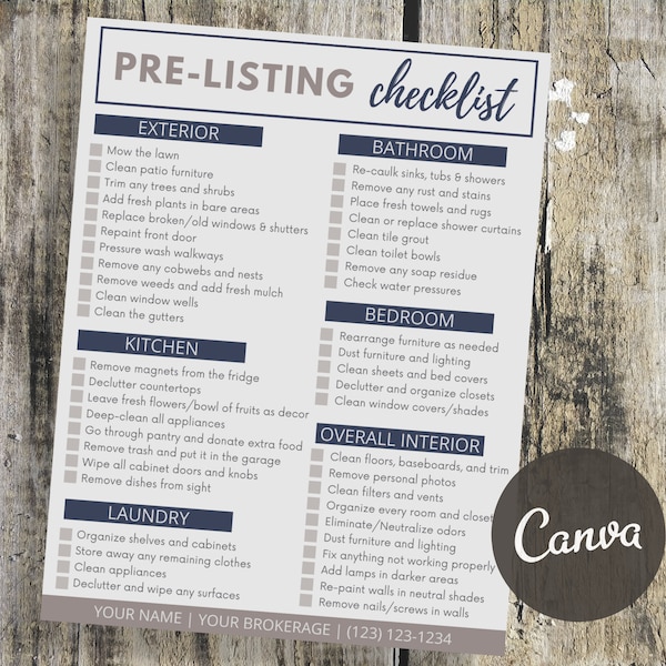 Printable Pre Listing Checklist - Etsy