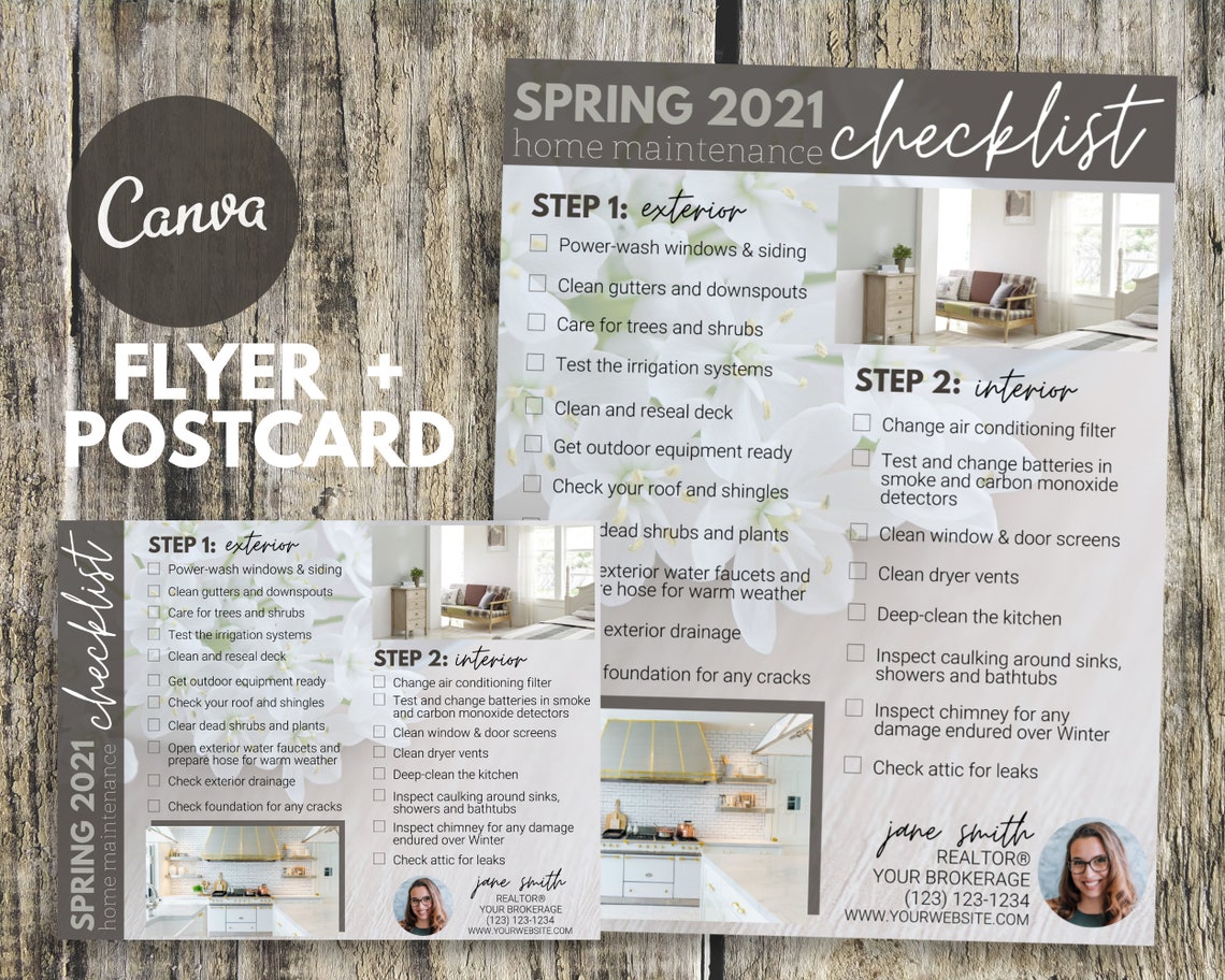 Spring Home Maintenance Checklist | Real Estate Flyer Template ...