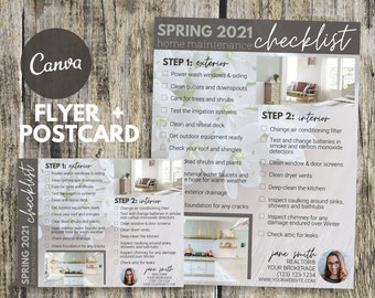 Spring Home Maintenance Checklist | Real Estate Flyer Template | Postcard Template | Real Estate Marketing | Spring Real Estate Newsletter