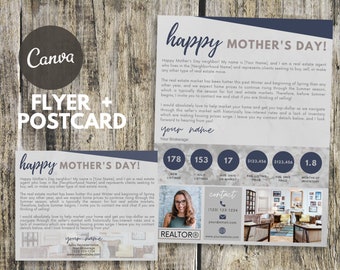 Mother's Day Letter Flyer and Postcard | Spring Newsletter | Real Estate Mother's Day | Mother's Day Postcard | Real Estate Marketing
