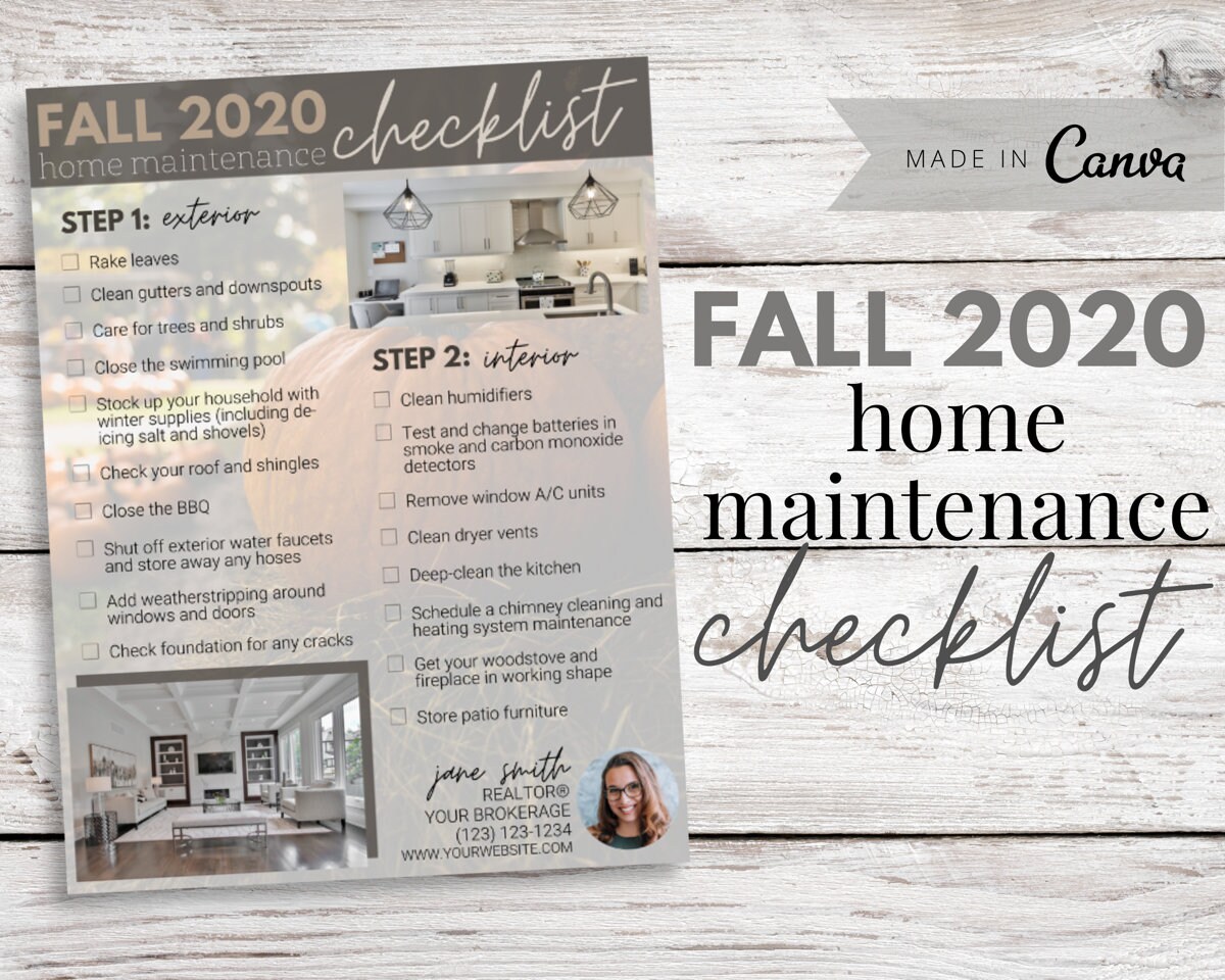 Fall Home Maintenance Checklist | Real Estate Flyer Template | Real ...
