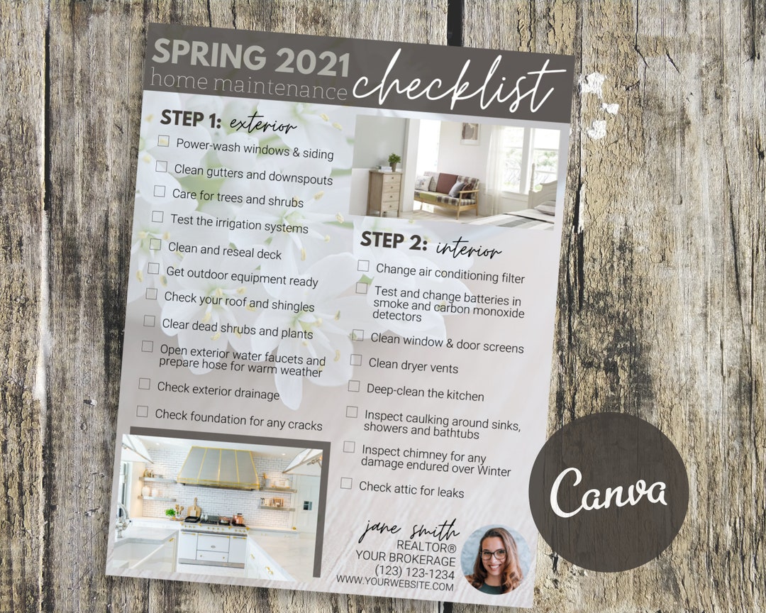Spring Home Maintenance Checklist | Real Estate Flyer Template ...