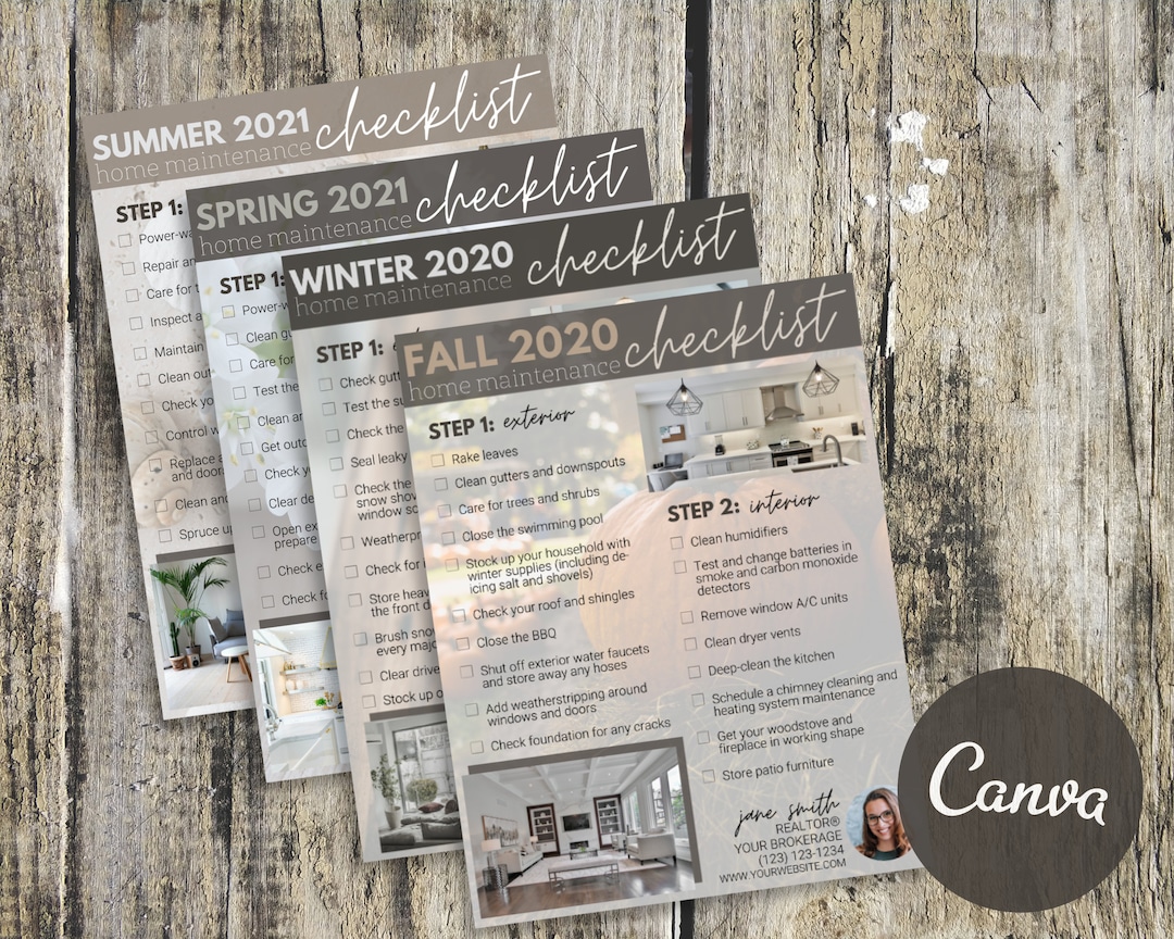 Quarterly Home Maintenance Checklist BUNDLE | Real Estate Flyer ...