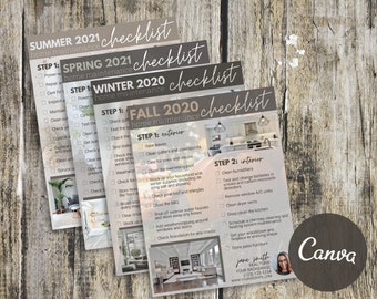Quarterly Home Maintenance Checklist BUNDLE | Real Estate Flyer Template | Real Estate Agent Marketing | Real Estate Newsletter | Editable