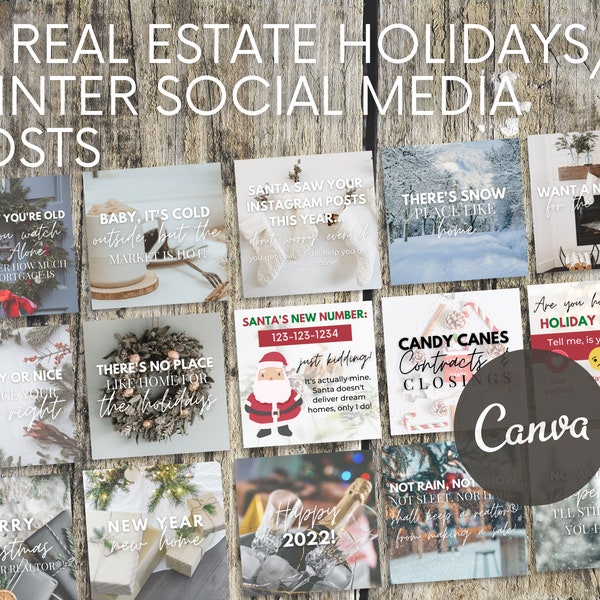 Real Estate Winter and Holidays Social Media Posts | Funny Winter Real Estate Quotes | Real Estate Winter Marketing | Real Estate Marketing