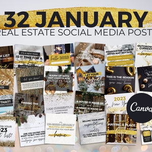 32 gennaio Post sui social media immobiliari / Citazioni divertenti sul settore immobiliare invernale / Marketing immobiliare invernale / Marketing immobiliare / Agente immobiliare
