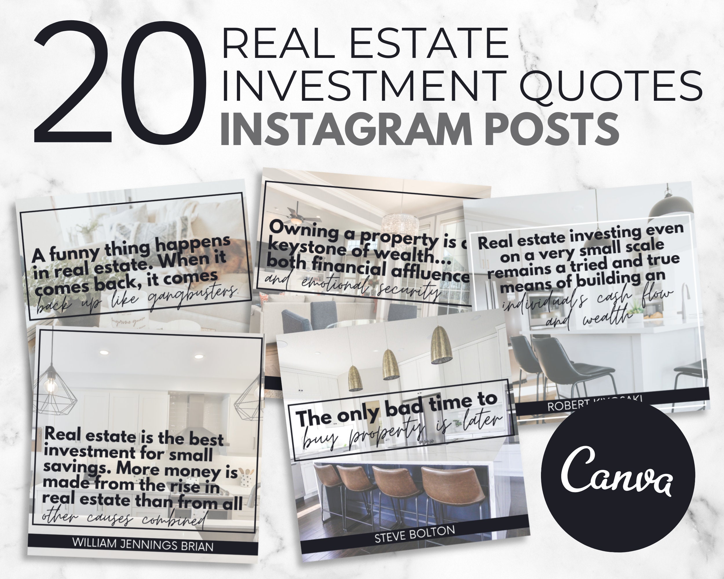 20 Real Estate Investment Quotes Instagram Posts Real Estate Etsy