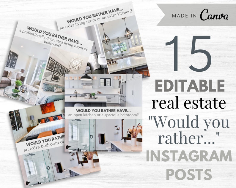 15 Real Estate would You Rather Have Instagram Etsy Canada