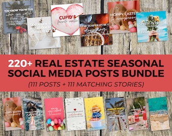 220+ Seasonal Real Estate Social Media Posts Bundle | Real Estate Seasonal Marketing | Real Estate Marketing | Real Estate Social Media