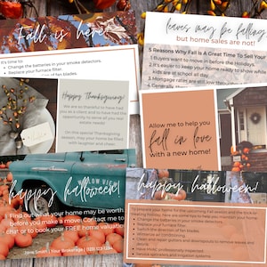 Fall Real Estate Farming Postcards Bundle | Fall Real Estate Cards | Real Estate Farming | Real Estate Fall | Real Estate Postcard | Canva