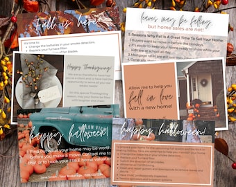 Fall Real Estate Farming Postcards Bundle | Fall Real Estate Cards | Real Estate Farming | Real Estate Fall | Real Estate Postcard | Canva