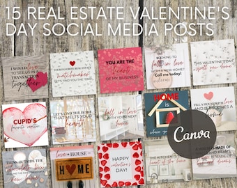 15 Real Estate Valentine's Day Social Media Posts | Real Estate Marketing | Real Estate Agent Instagram Post | Real Estate Valentine's Day